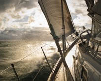 Sailing towards sunset