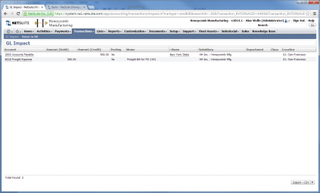 NetSuite vendor