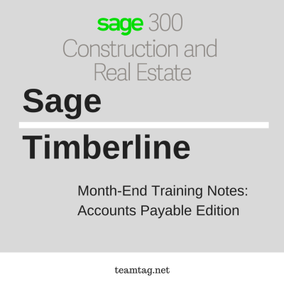 Timberline month-end close